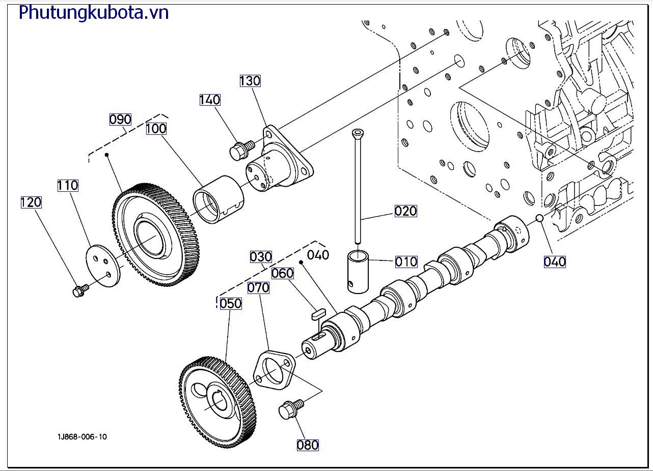 Trục cam và trục bánh răng không tải